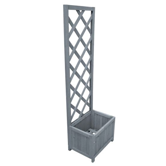 Jardinière d'extérieur en treillis 40x30x135 cm bois de sapin massif