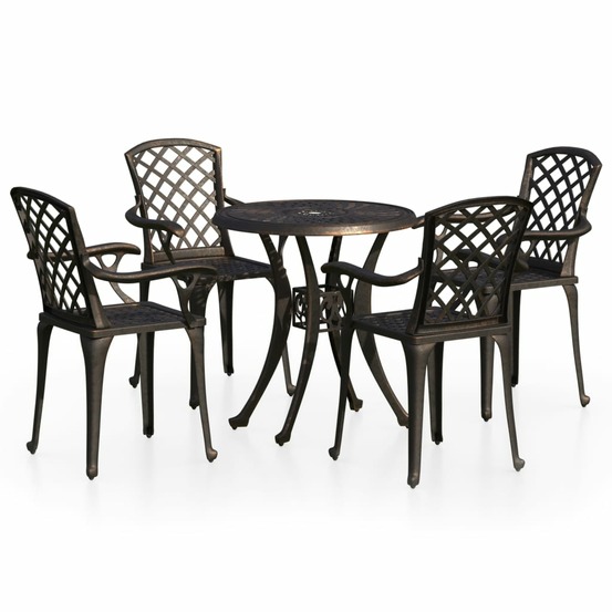 Ensemble de bistro 5 pcs aluminium coulé bronze