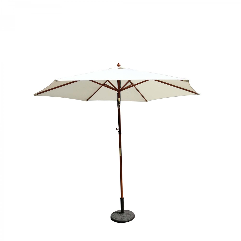 Parasol droit et inclinable en bois diamètre 3m écru cancun