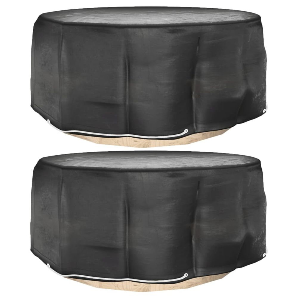 Housses pour meubles de jardin 2 pcs 10 œillets ø260x90 cm rond