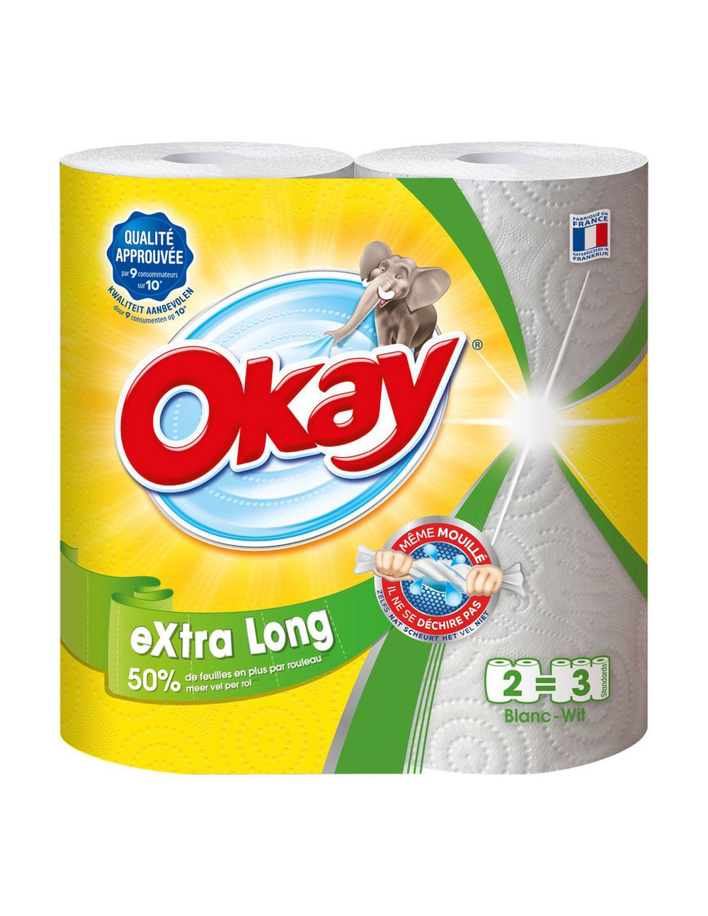 Essuie-tout blanc compact x2