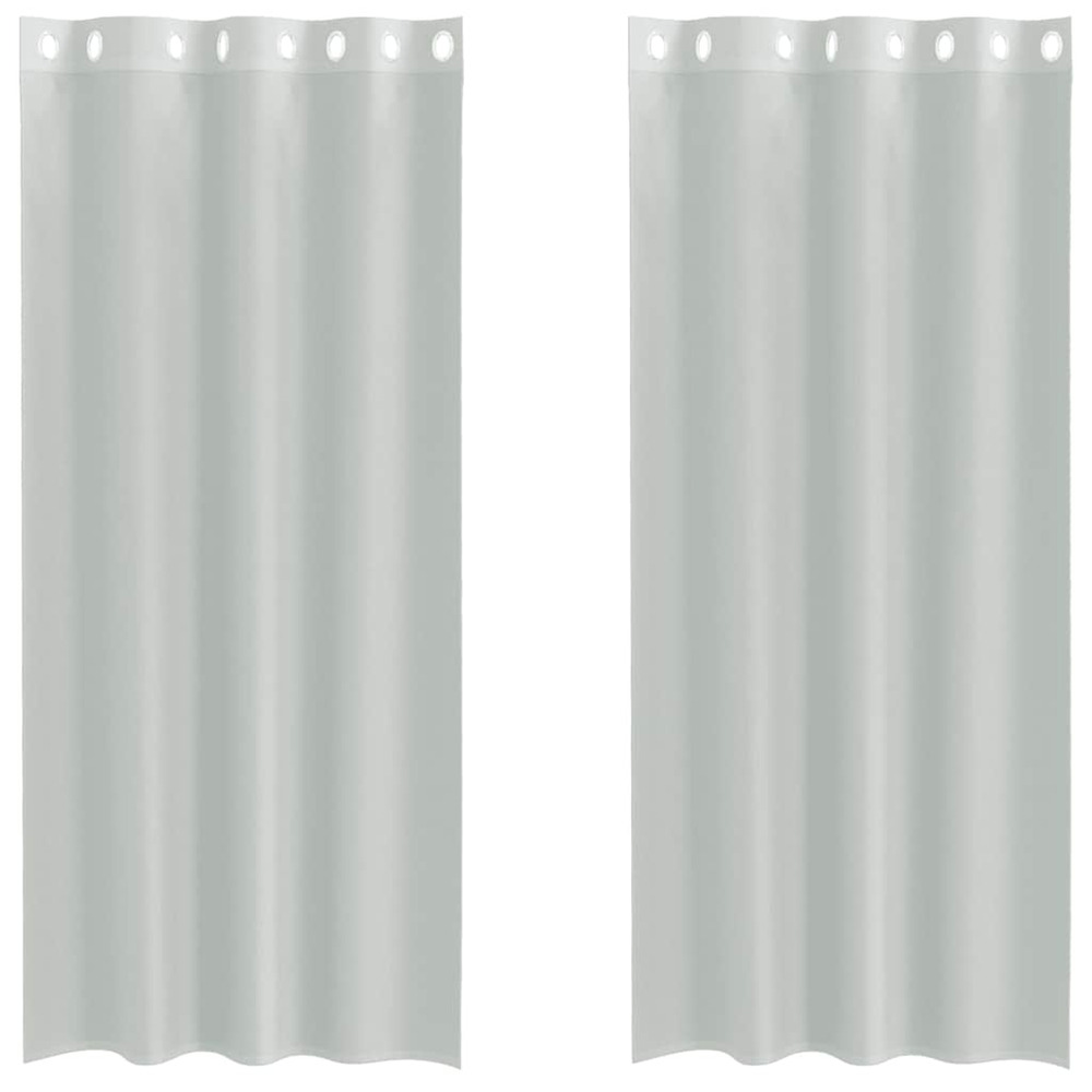 Rideaux en voile avec œillets 2 pcs gris clair 140x225 cm