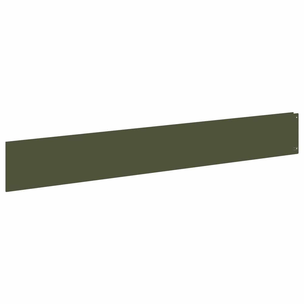 Bordure de pelouse 20 pc 100 x 15 cm acier vert olive
