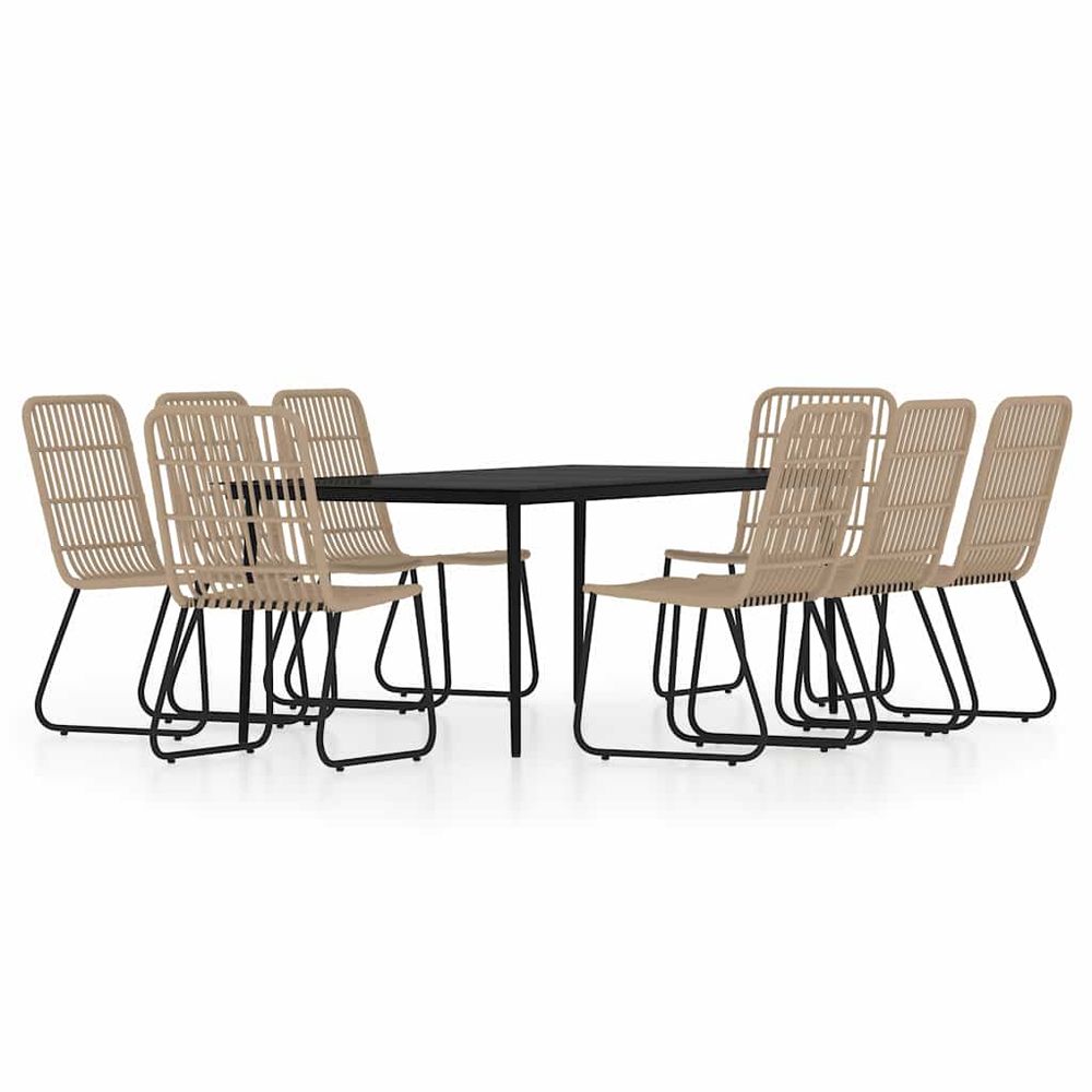 Ensemble à manger de jardin 9 pcs chêne