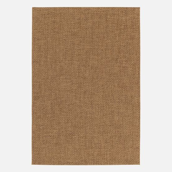 Tapis intérieur/extérieur effet jute coloris caramel, stabilisé aux uv