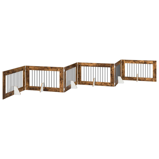 Porte de chien pliable avec supports 6 pcs chêne fumé 602 cm