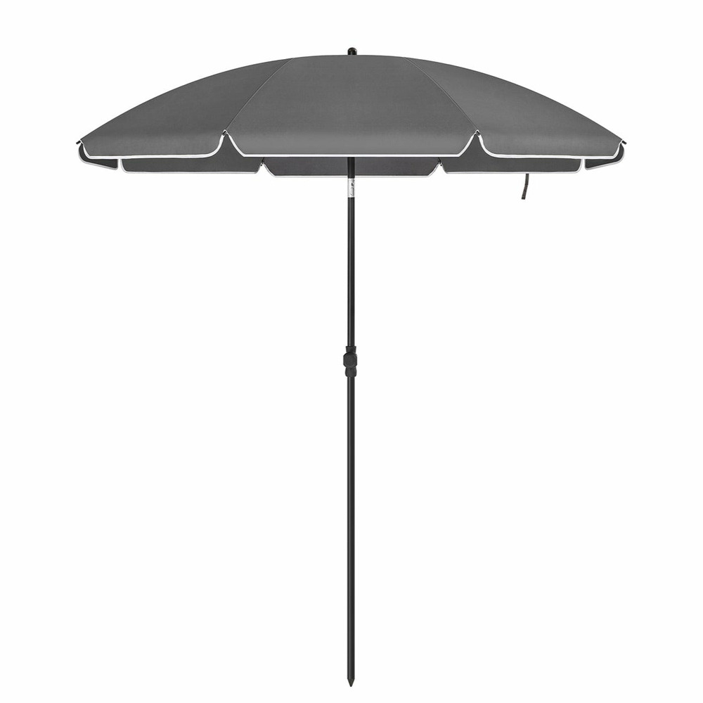Parasol de jardin diamètre 2 m ombrelle protection upf 50+ inclinable portable résistant au vent baleines en fibre de verre a