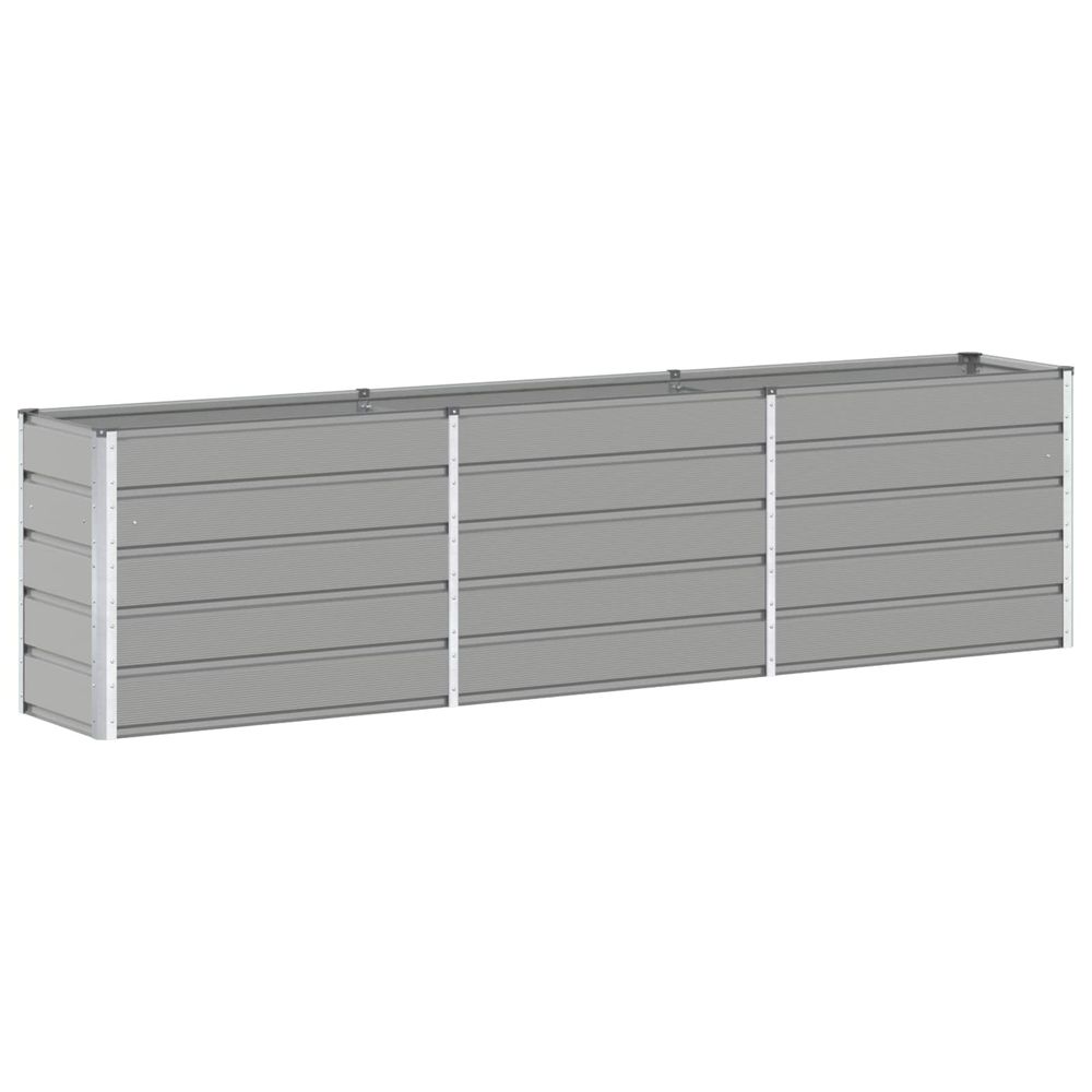 Jardinière gris clair 290 x 50 x 75 cm acier galvanisé