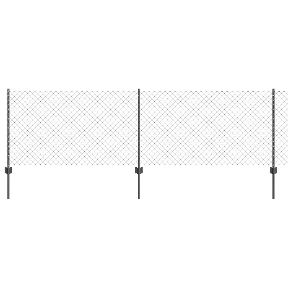 Clôture grillagée avec poteau 25 x 0,8 m acier recouvert de pvc