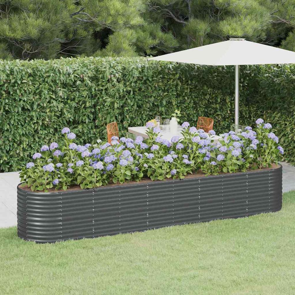 Potager surélevée acier galvanisé potager extérieur anthracite 368x80x68 cm