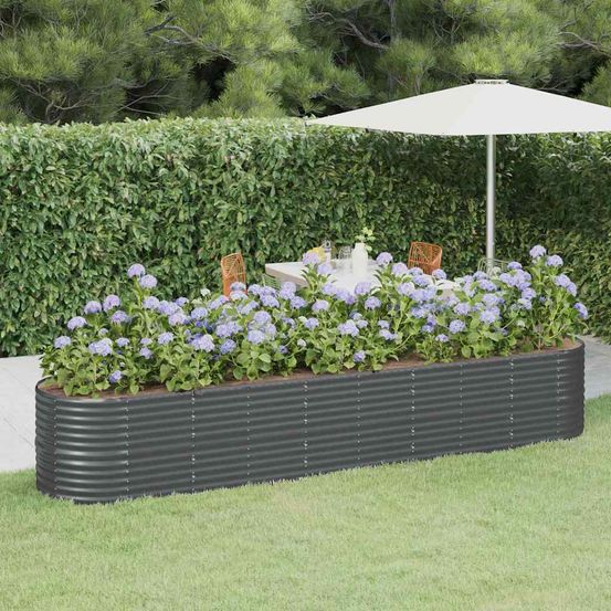 Potager surélevée acier galvanisé potager extérieur anthracite 368x80x68 cm