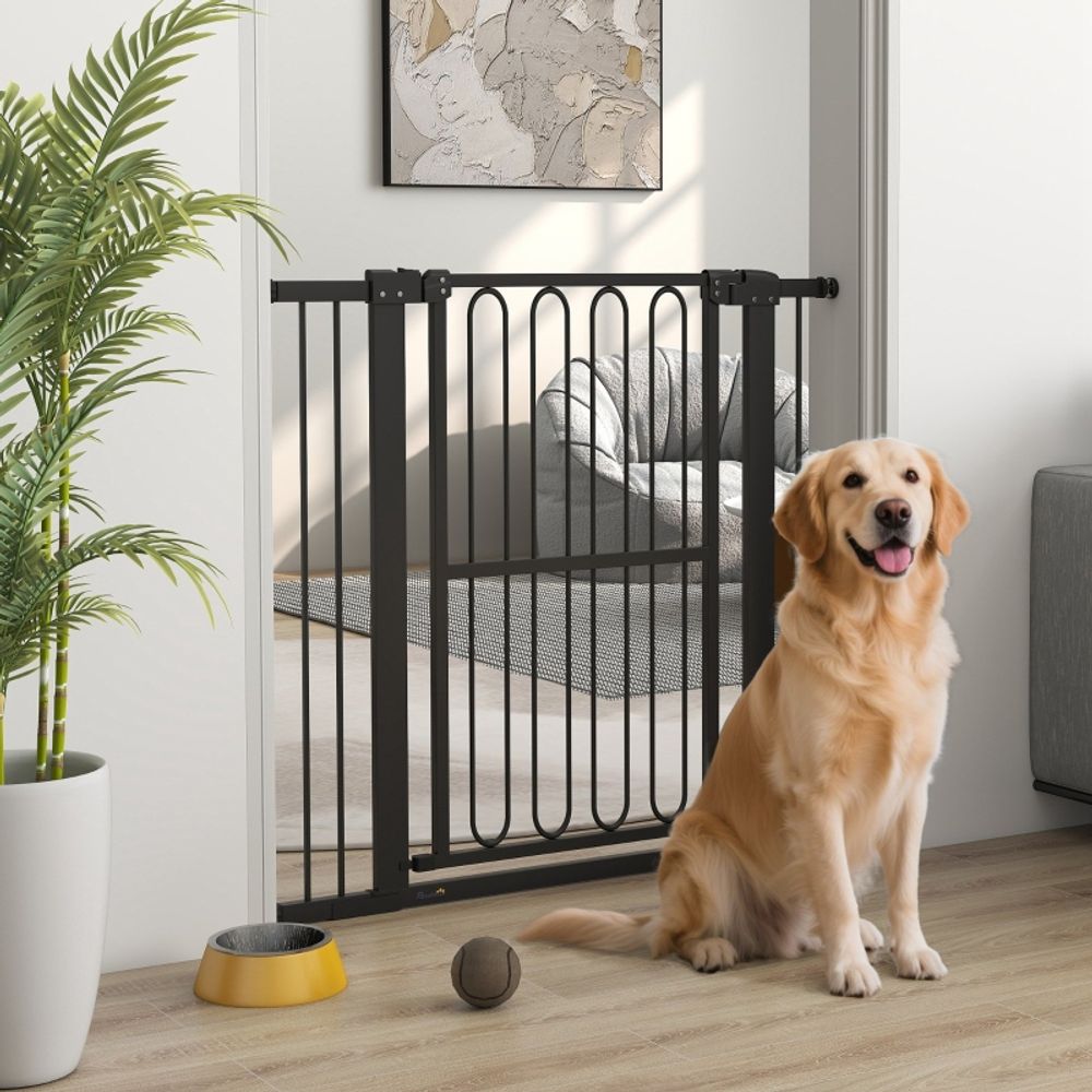Barrière de sécurité haute 94cm pour chien 76-104cm sans perçage noir – comfortxl outdoor living