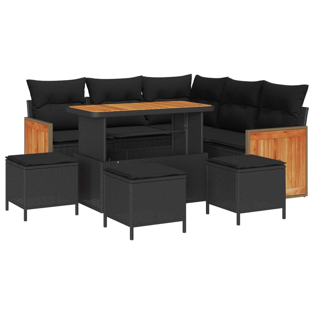 Ensemble de canapé de jardin 9 pc 9-nombre de places noir