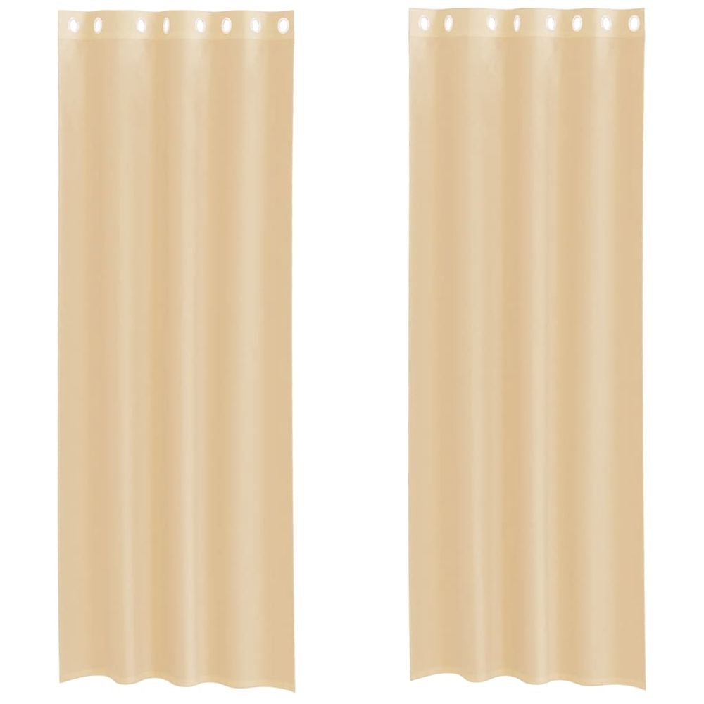 Rideaux en voile avec œillets 2 pcs sable
