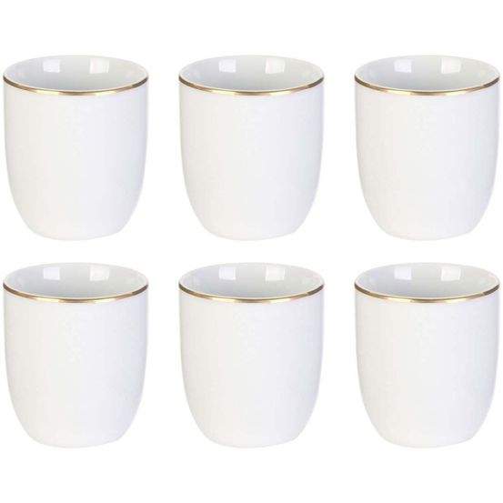 Tasse en porcelaine liseré doré 18 cl lot de 6