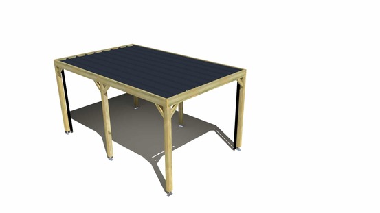 Carport bois • 3m x 5m • indépendante • sens largeur • livraison comprise