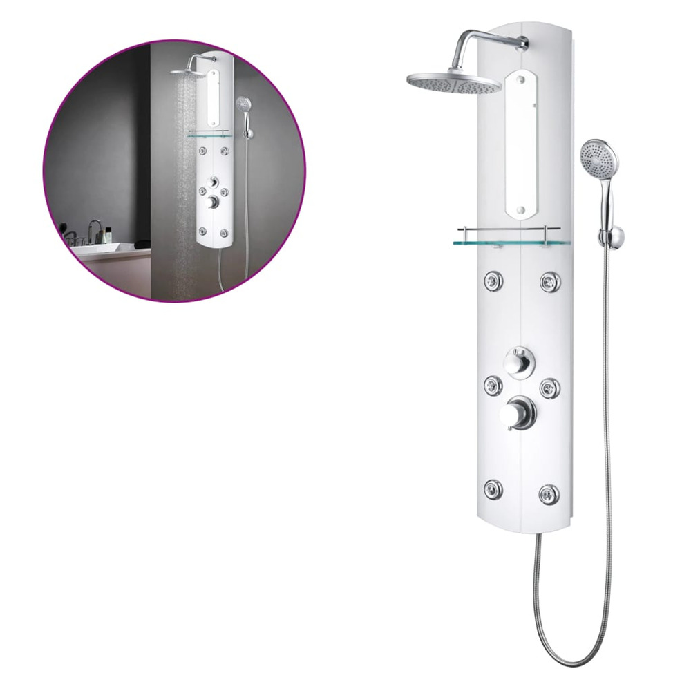 Panneau de douche 25 x 43 x 120 cm argenté