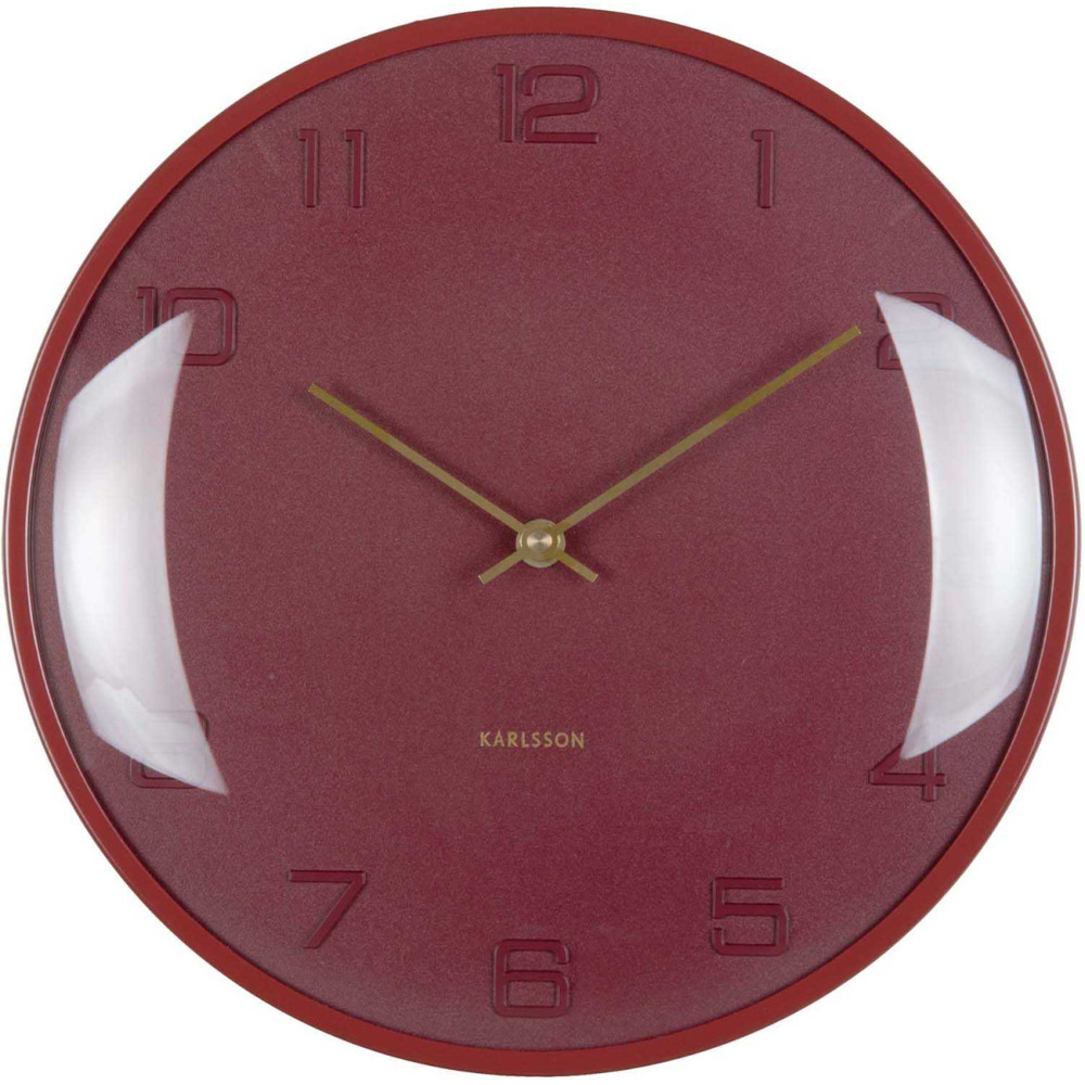 Horloge murale en métal fuerte dome rouge