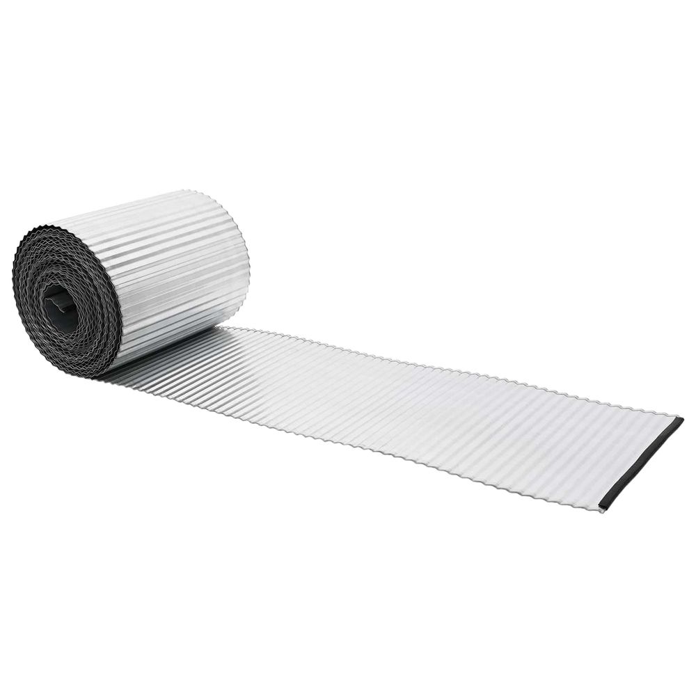 Bordure de pelouse 5 m x 25 cm acier galvanisé argenté