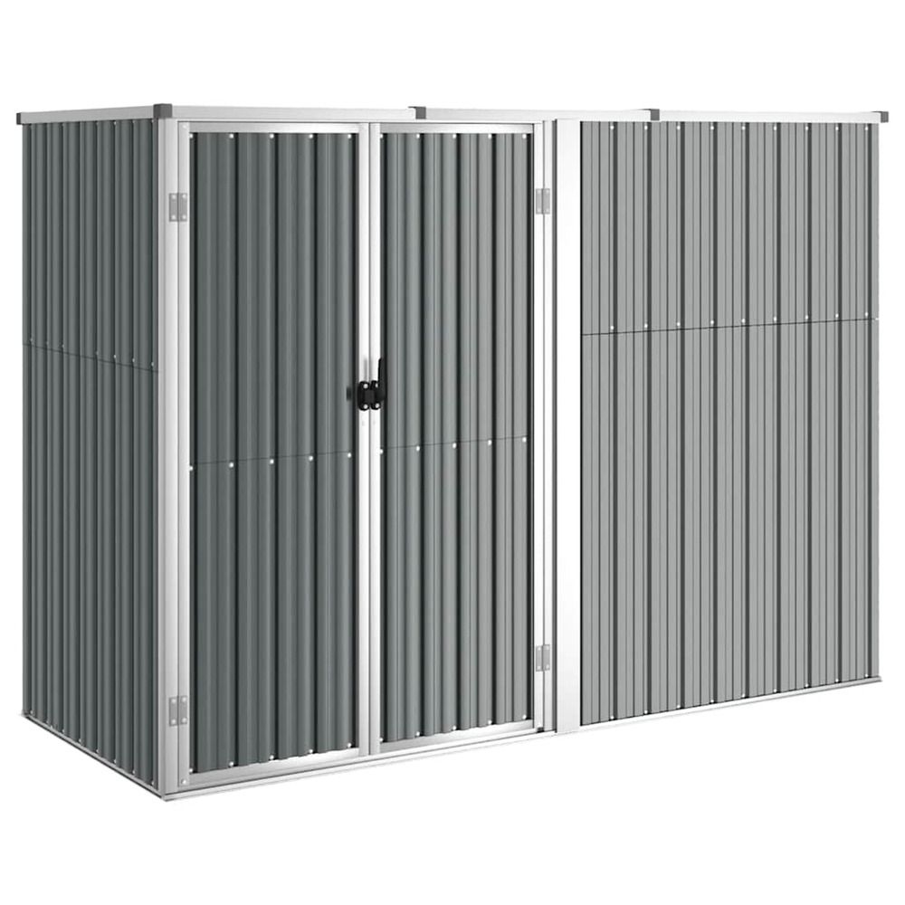 Abri à outils de jardin gris 225x89x161 cm acier galvanisé