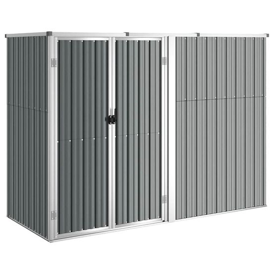Abri à outils de jardin gris 225x89x161 cm acier galvanisé