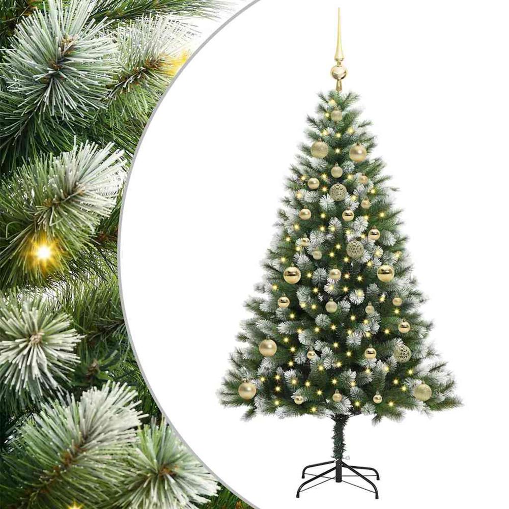 Arbre de noël artificiel avec neige artificielle 150 led