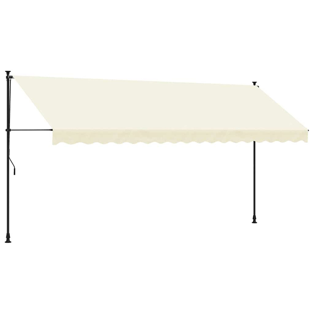 Auvent rétractable crème 400x150 m tissu et acier