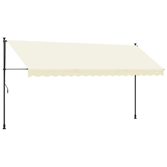 Auvent rétractable crème 400x150 m tissu et acier