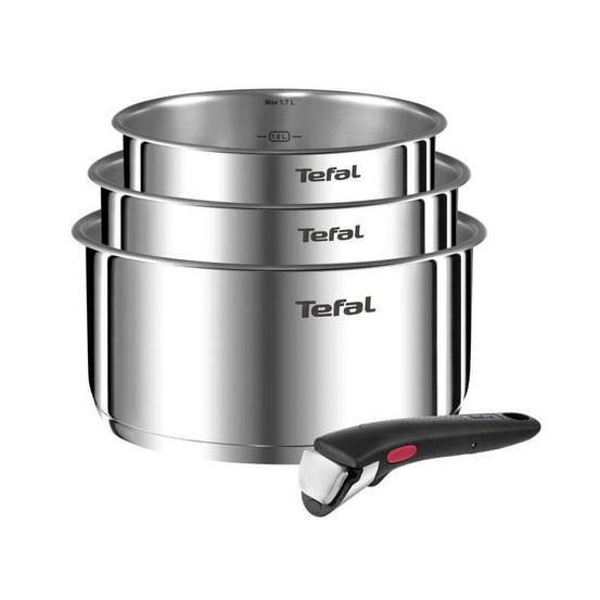 Tefal l896s404 ingenio emotion set 3 casseroles 16/18/20 cm+1 poignée - inox - tous feux dont induction