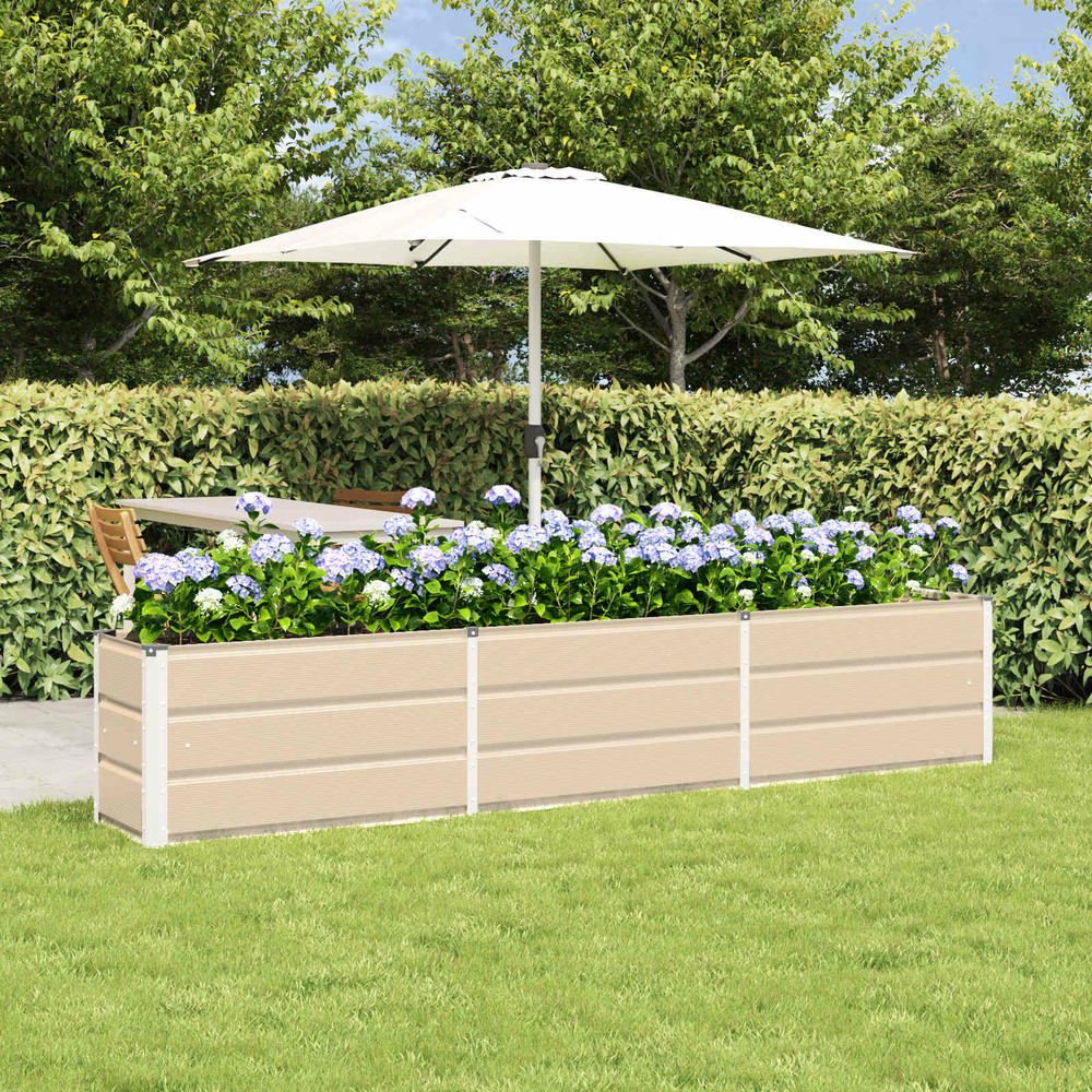 Jardinière ivoire 240 x 40 x 45 cm acier