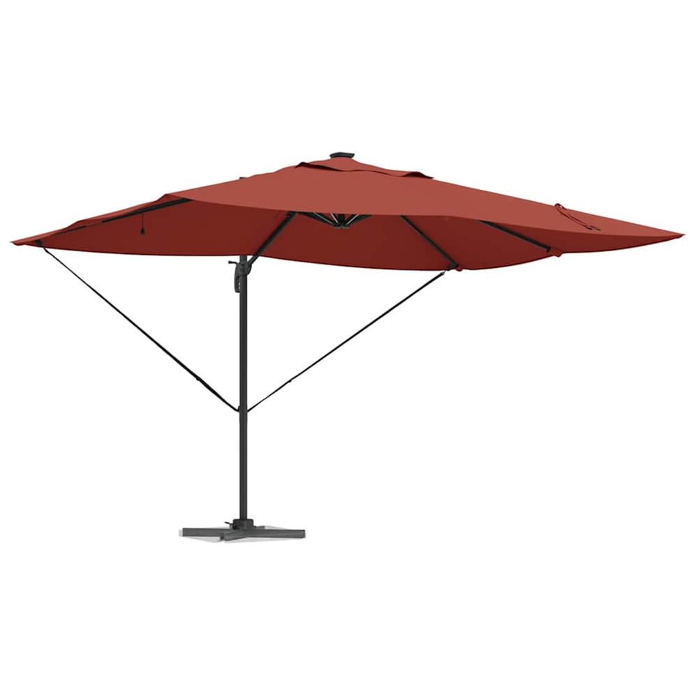 Parasol 352 x 251 x 265 cm polyester et aluminium terre cuite