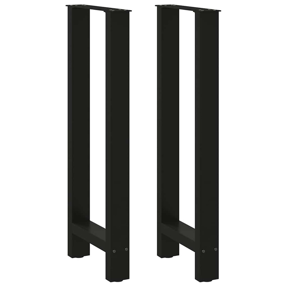 Pieds de table de bar noir 2 pièces 40 x (100-101) cm acier
