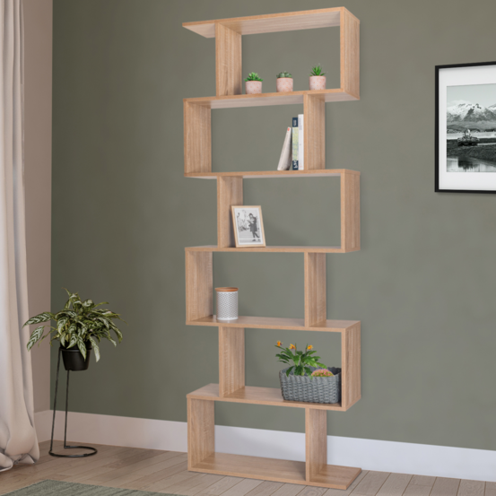 Etagère bibliothèque sofia forme s bois façon hêtre 189 cm