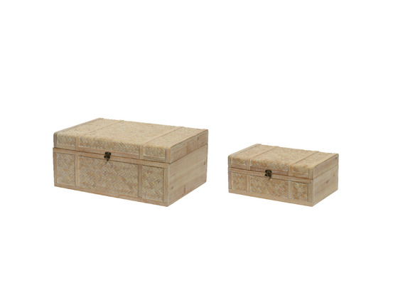 Lot de 2 valises bambou