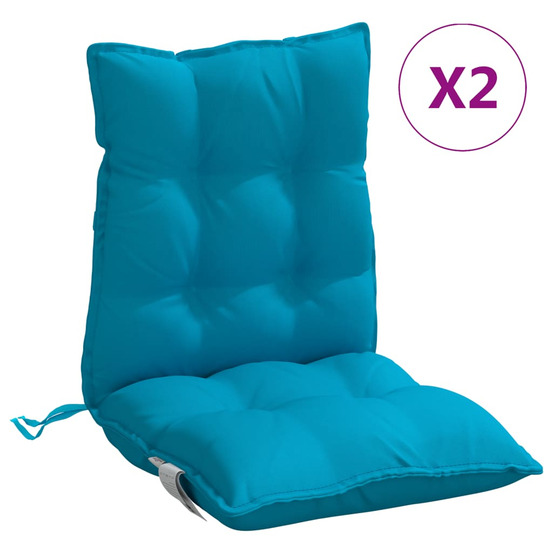 Coussins de chaise à dossier bas lot de 2 bleu clair