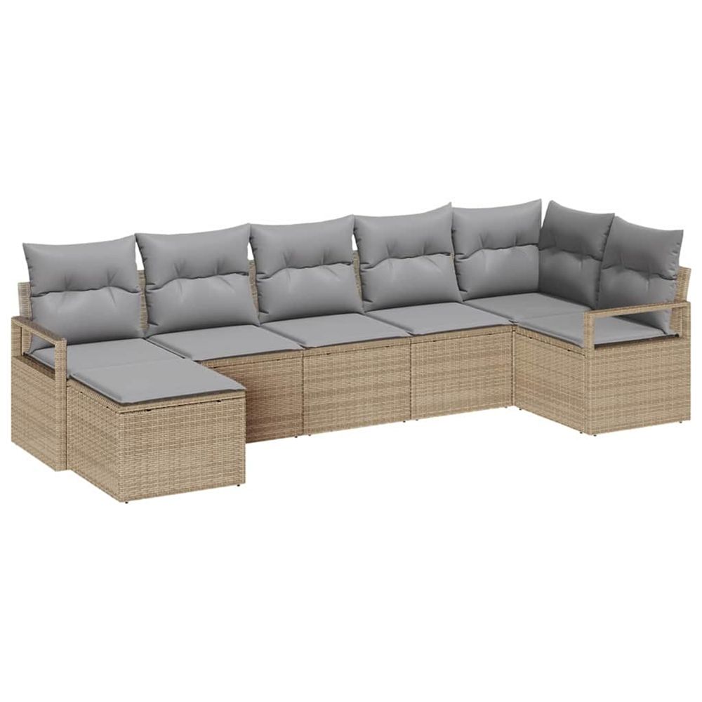 Ensemble de canapés 7 pc beige polyrotin