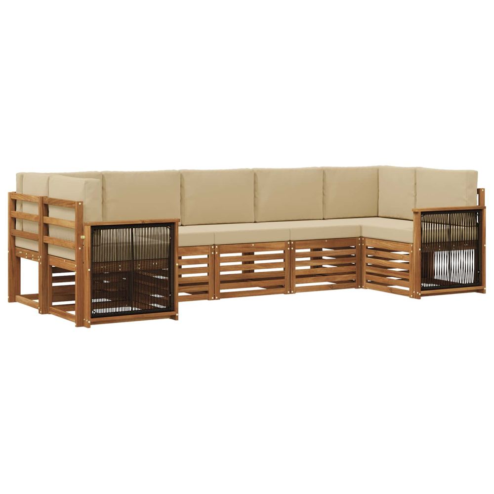 Ensemble de canapés d'extérieur 6 pc naturel