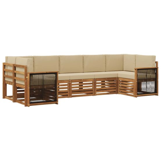 Ensemble de canapés d'extérieur 6 pc naturel