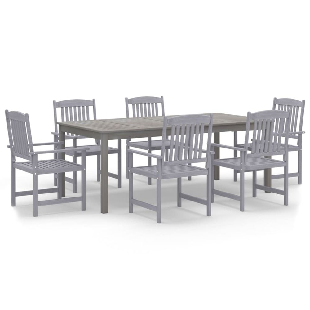 Ensemble à manger de jardin 7 pcs bois d'acacia gris