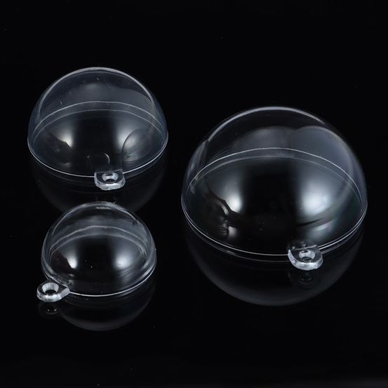 Boule de noël en plastique transparent - 6 cm