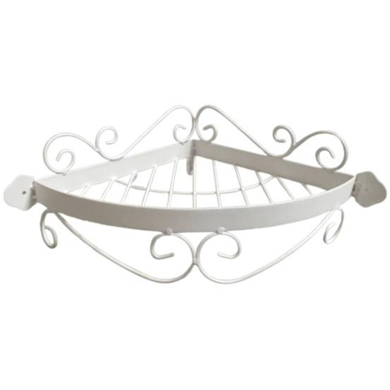 Étagère d'angle murale en métal crème 38 x 27 x 12 cm