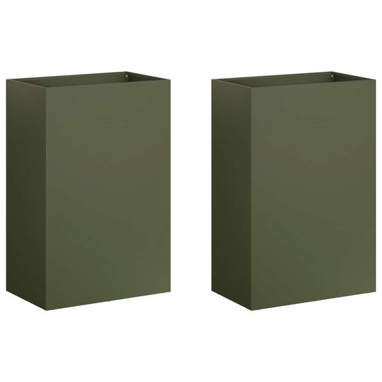 Cache-pot de jardin 2 pc vert olive 40 x 30 x 75 cm