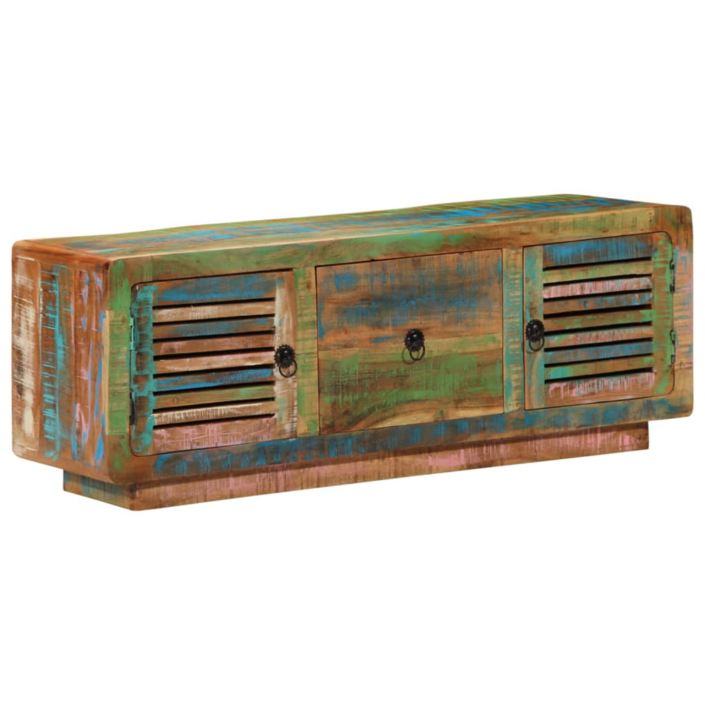 Meuble tv 110x30x40 cm bois massif de récupération
