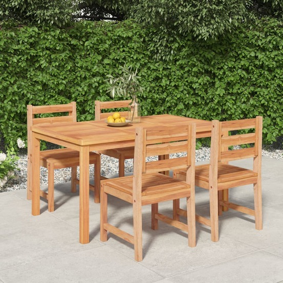 Ensemble à manger de jardin 5pcs bois de teck massif