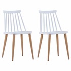 Chaises de salle à manger blanc plastique et acier - Lot de 2