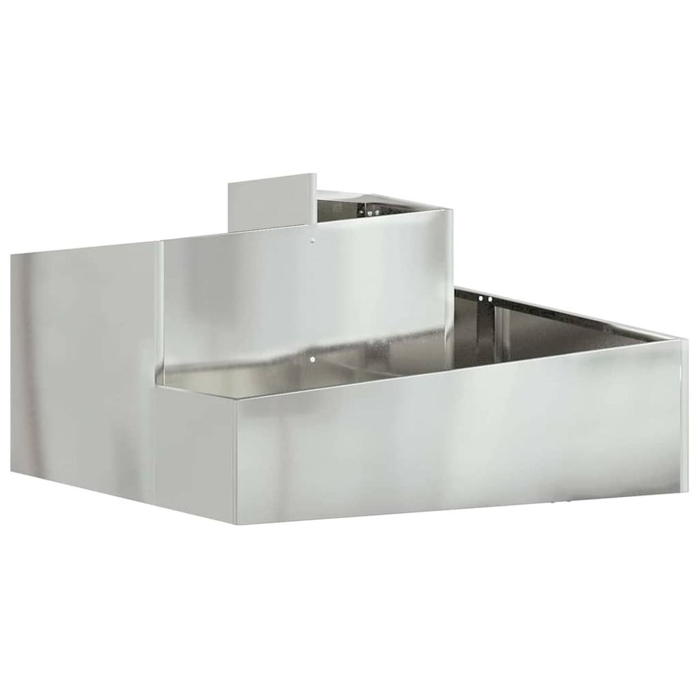 Cache-pot de jardin argenté 80 x 80 x 50 cm acier galvanisé