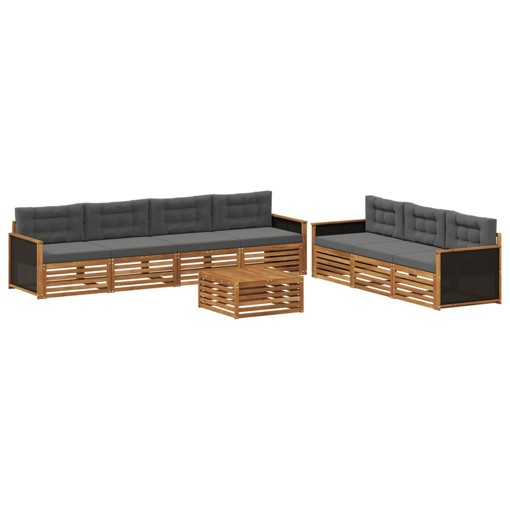 Ensemble de canapés d'extérieur 8 pcs naturel et anthracite