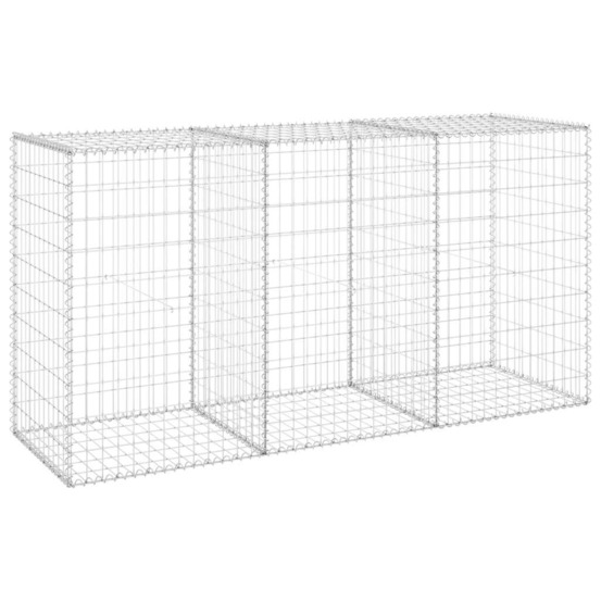 Mur en gabion avec couvercles acier galvanisé 200x60x100 cm