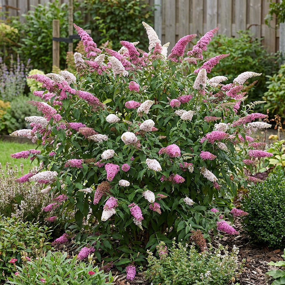 Buddleja davidii duo rose et blanc - arbre à papillons - h. 30-40 cm