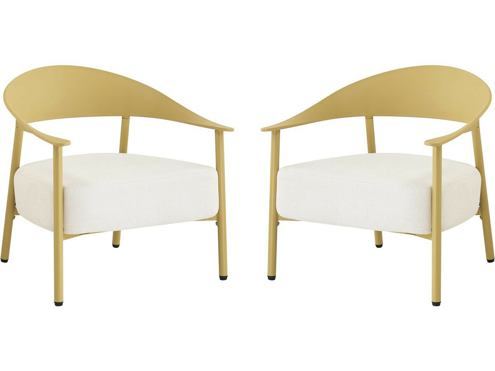 Lot de 2 fauteuils de jardin en plastique et métal 